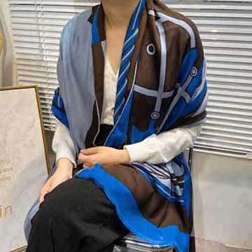 愛馬仕搭肩大絲巾防曬夏季薄款空調(diào)房秋季百搭女士圍