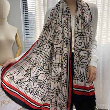 Burberry圍巾女冬季高等感字母大品牌時尚冬天加厚圍脖披肩兩用