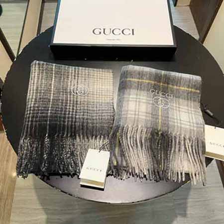 高等古奇羊絨圍巾 長款保暖加厚大品牌高等感女士冬圍脖披肩