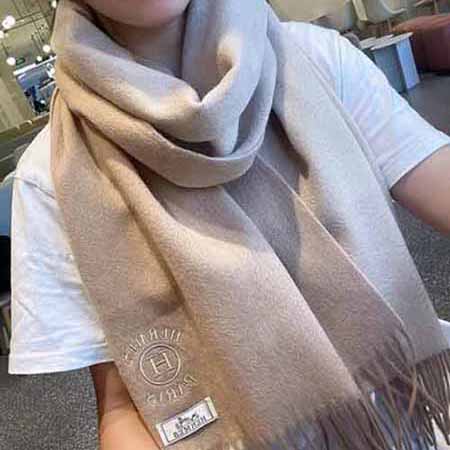 愛馬仕圍巾女士秋冬季加厚保暖高等羊絨圍脖