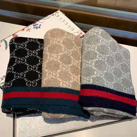 古奇雙Glogo字母羊毛雙面披肩 Gucci加厚保暖百搭女士圍巾