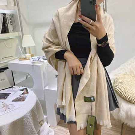 Gucci高等空調房加厚雙面羊絨披肩羊毛圍巾