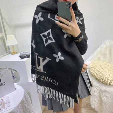 大品牌圍巾推存LV驢家限量版鉚釘雙面提花圍巾
