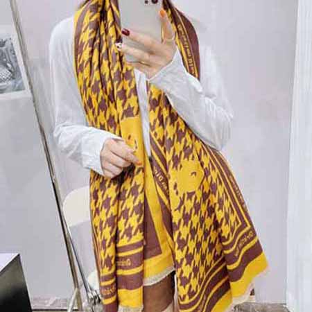 迪奧圍巾女秋冬新款大品牌女士百搭保暖圍脖