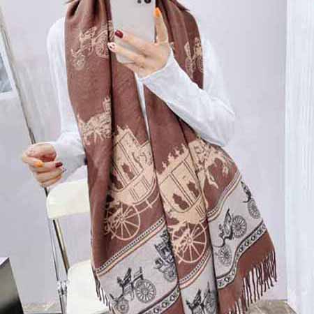 大品牌高等羊絨圍巾男款冬季加厚愛馬仕女士新款