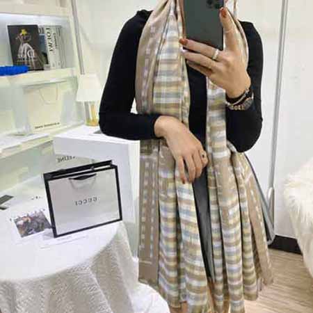 氣質大品牌感時尚字母保暖圍巾女秋冬季新款愛馬仕披肩