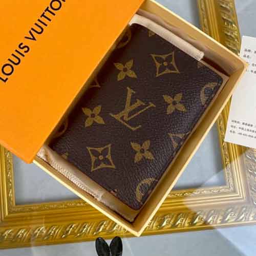 LV咖啡老花卡包M68905 路易威登經典款 口袋錢夾