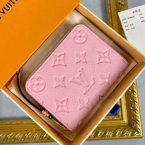 路易威登造型經典Zippy拉鏈零錢包M60574！粉色！