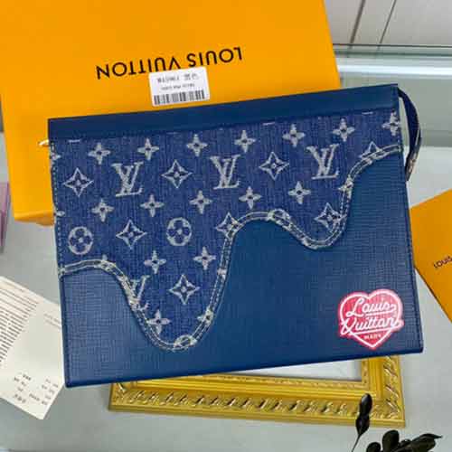 LV男包經典洗漱包黑色老花手包 P