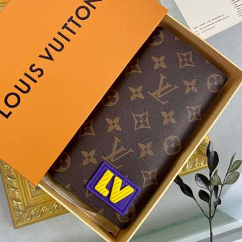 LV新款Brazza錢夾M80523，經(jīng)典Monogram帆布點綴