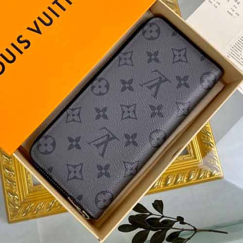 LV經典新灰花系列老花長款時尚潮流拉鏈錢包M60357