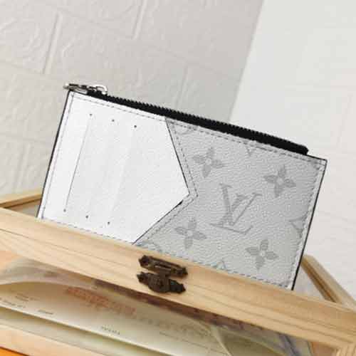LV新款Coin卡夾，時尚優雅黑灰帆布