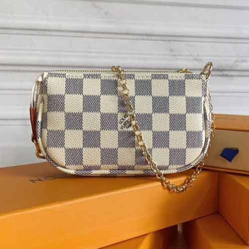 LV迷你小手袋，時尚收納化妝品，金鏈