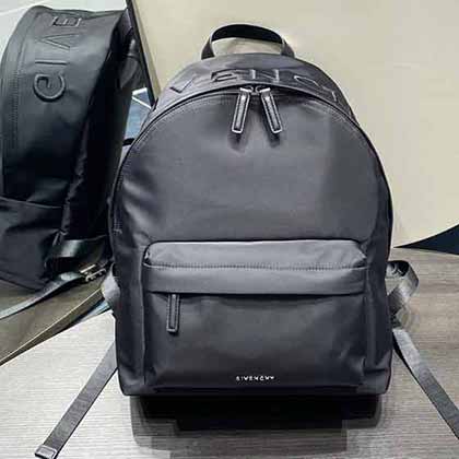 紀梵希黑色logo印花大容量雙肩包 Givenchy男