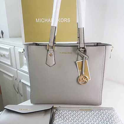 MK媽咪包購物袋 托特包經典真皮大容量單肩手