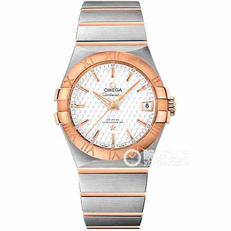 歐米茄七夕全新爆款棱格紋面星座系列機械情侶手表